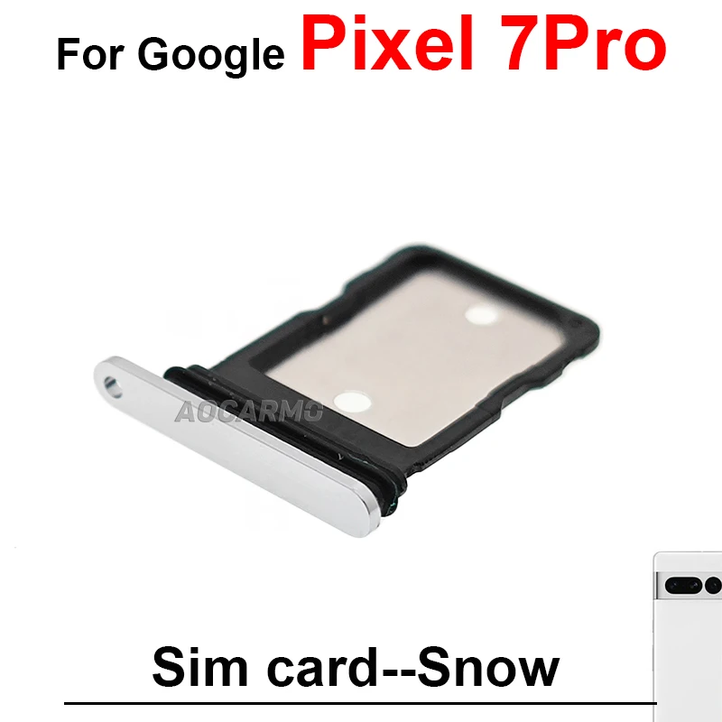 For Google Pixel 7 Pro 7Pro SIM Card Socket Slot Sim Tray Holder Black Obsidian White Lemongrass Yellow Repair Replacement Parts images - 6