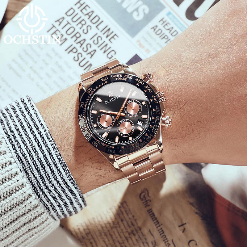 OCHSTIN New Product 2024 Leisure minimalist Legendary Series Multi functional Quartz Movement Watch Men's Quartz Watch