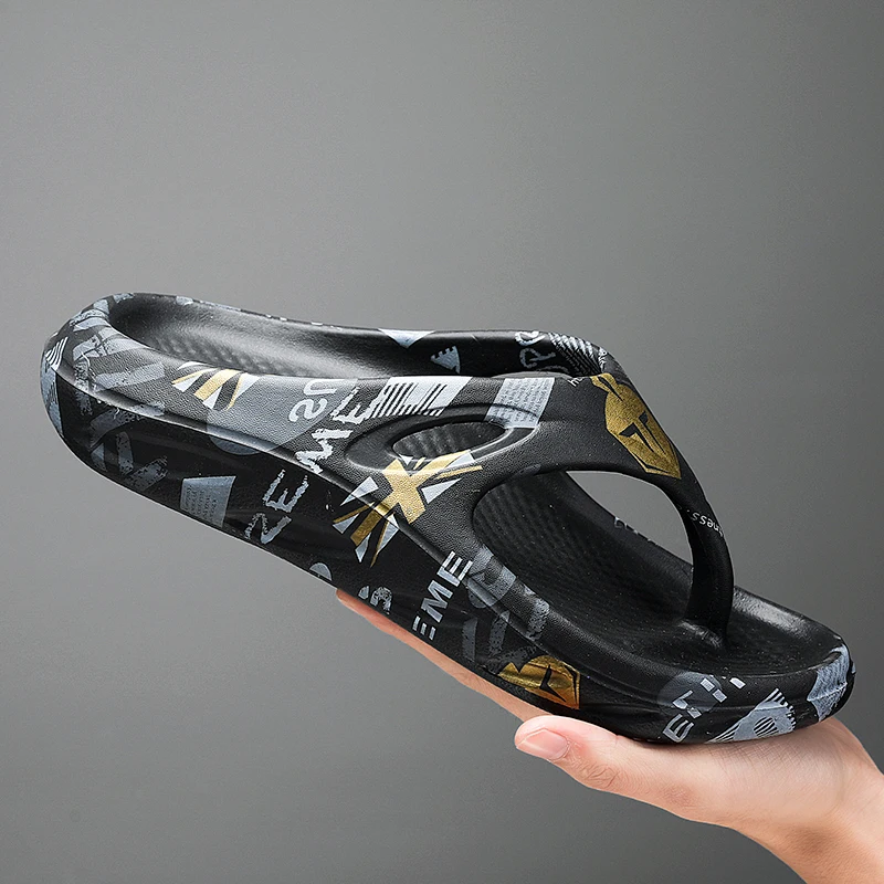 

2023 Summer New Slippers Men High Elastic EVA Thick Soled Couples Flip-flops Men Luxury Slippers Men Zapatos 44/45