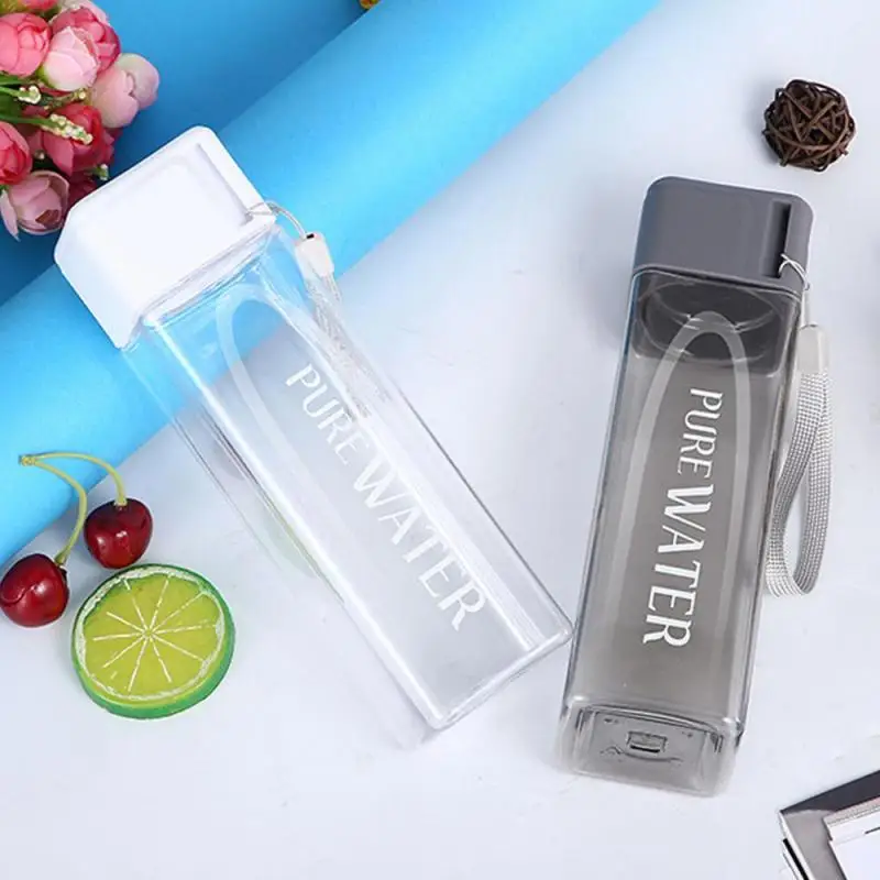 Simple Outdoor Mug With Rope Sports Summer Portable Tea Cup Fitness Drinking Tumbler BPA Free Plastic Kettle 480ml Water Bottle