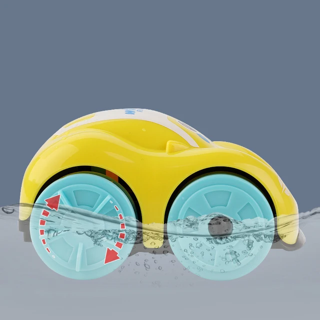 Children Bath Water Playing Toys ABS Clockwork Car Cartoon Vehicle Baby Bath Toy Kids Gift Amphibious Cars Bathroom Floating Toy 2