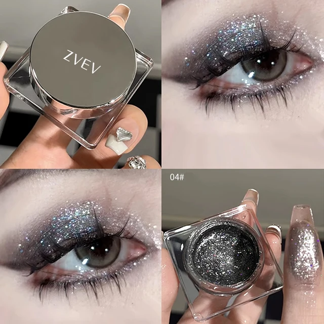 Gel Texture Metallic Eyeshadow Palette Diamond Smoky Monochrome Glitter Body Highlighter Powder Cream Brighten Shiny Eyes Makeup