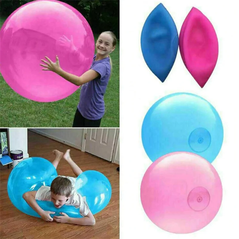40/120CM Fun Summer Transparent Inflatable Ball Balloon Outdoor Toys Soft Air Water Filled Bubble Party Reusable Kid Game Gift 3