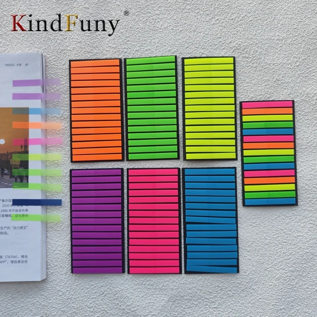 2100 Sheets Transparent Sticky Notes Self-Adhesive BookMarker Annotation Reading Book Clear Tab Kawaii Cute Stationery 2