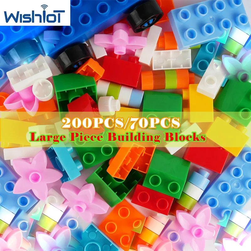 Creative 70PCS/200PCS Large Particle Building Blocks Set DIY Multi ...
