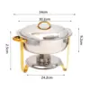 Chafing Dish Round Catering Warmer Server with Water Pan Catering Buffet Warmer Set for Commercial 6