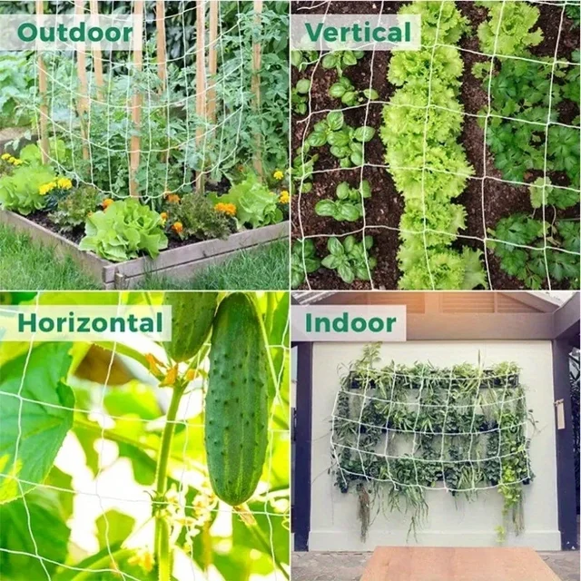 Garden Plant Trellis Netting Garden Square Mesh Netting for Climbing Plants Outdoor, Fruits, Vegetables, Vines, Grow Tents 5