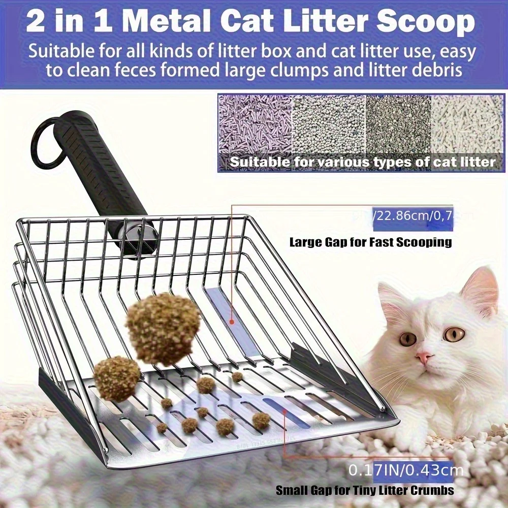 Paletta per lettiera gatto in metallo resistente con setacci_voghion.com