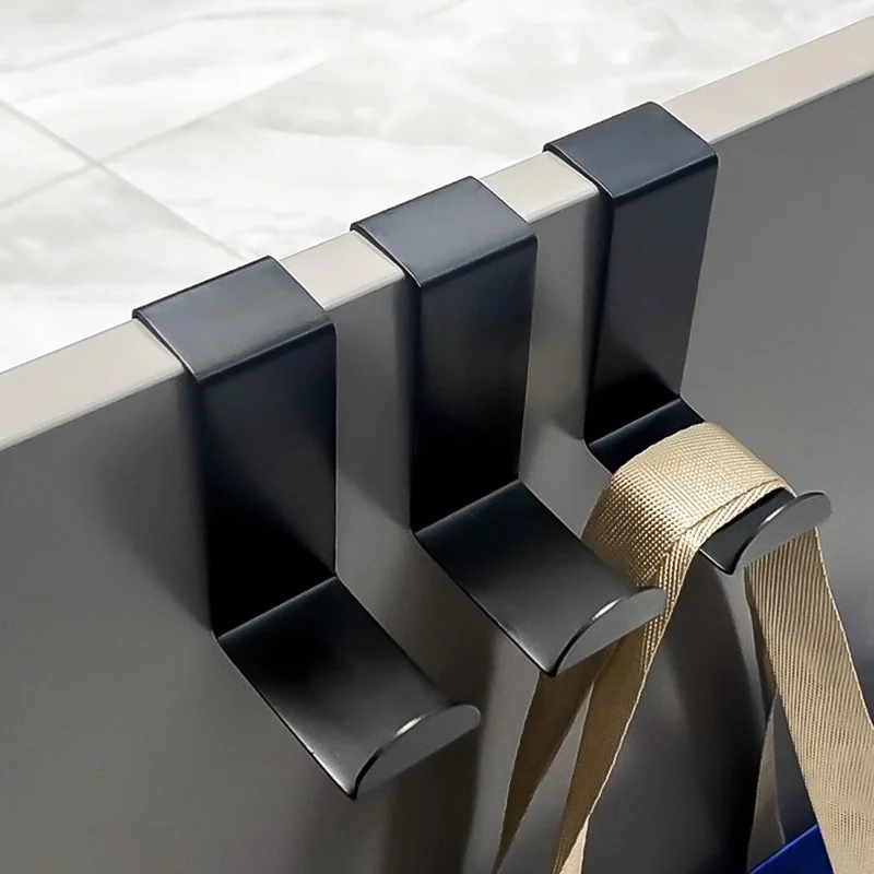 4pcs Stainless Steel Door Rear Hook No Punching Z-shaped Hook Hanging on The Door Kitchen Cabinet Bedroom Storage storage hook door hook decorative hook