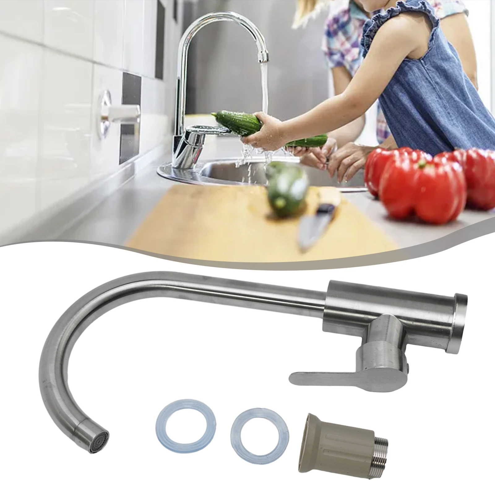 

1 шт., кухонный смеситель из нержавеющей стали 304