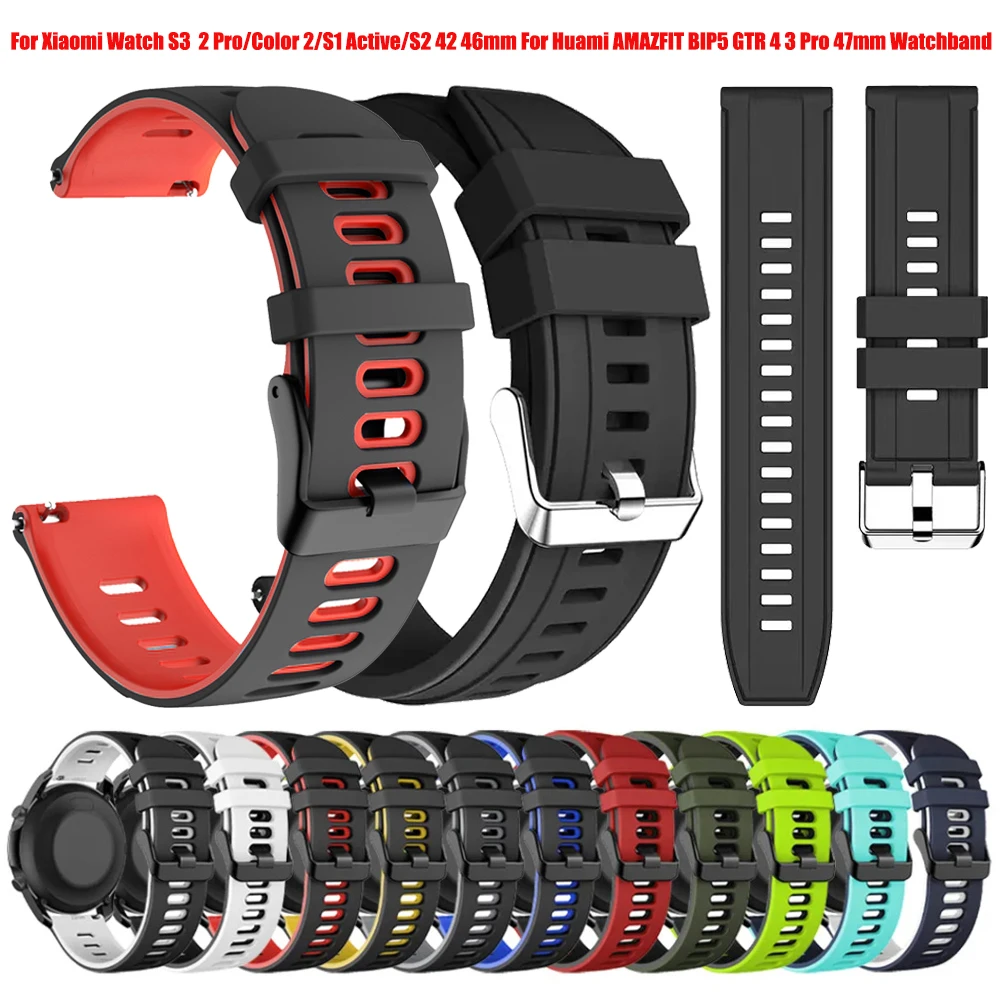 Soft Silicone Sport Watch Strap - 20/22mm, Multiple Colors, Universal Fit