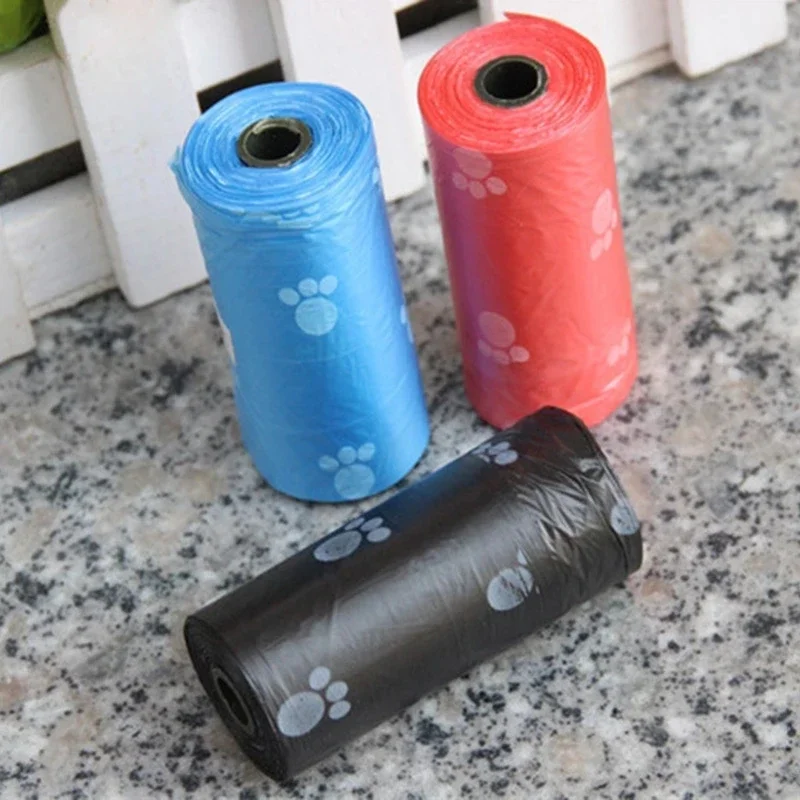 5 Rolls Cat Litter Scoop Pooper Bags Biodegradable Pet Dog Poop Bag Dog Pooper Bags Dispenser Pets Products for Dogs Litter Bag images - 6