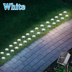 Solar LED Garden Pathway Light - Outdoor Waterproof Lawn Lamp with 8 Modes for Festive and Ambient Lighting (White)