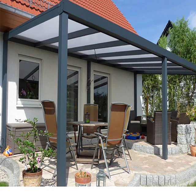 Alumínium Ötvözetű Carport Parkolóház Ház Villa Udvari Napfényes Lombkorona Kocsihoz Kültéri Parkolóhelyi Előtető Vízálló - Image 5
