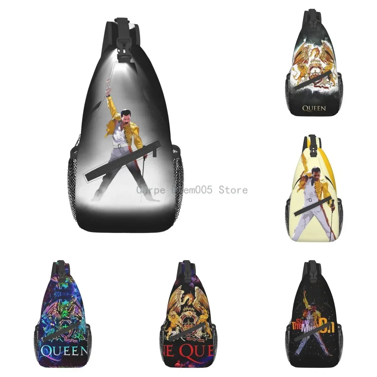 

Band Queen Freddie Mercury Sling Crossbody Chest Bag Men Shoulder Backpack for Hiking