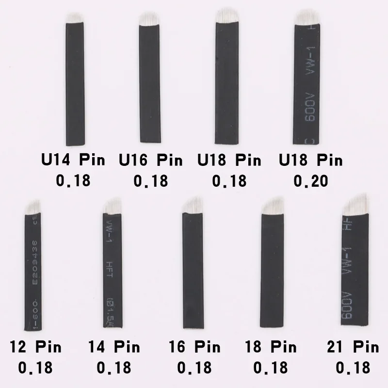50pcs 0.18mm Black Tebori Blade Needle Eyebrow Tattoo Needles Manual Pen Embroidery Needles