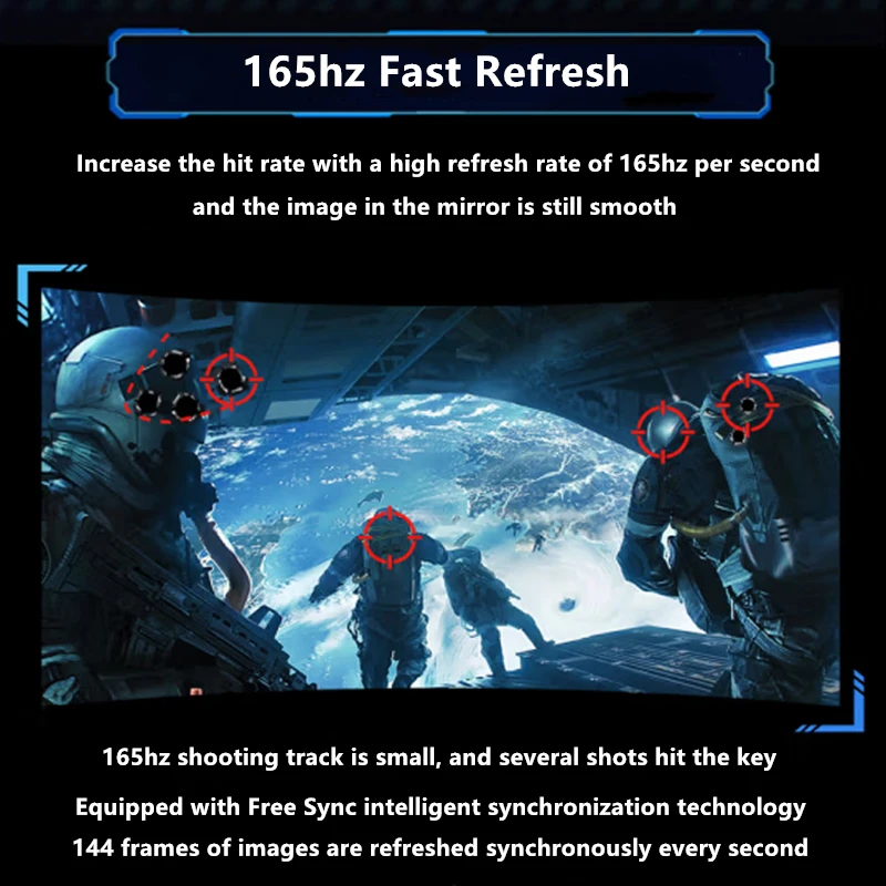 FYHXele27 ġ , Ŀ ũ ̸ GTG1MS PC LCD ÷, ũž HDMI DP   ũ, 2k, 165hz