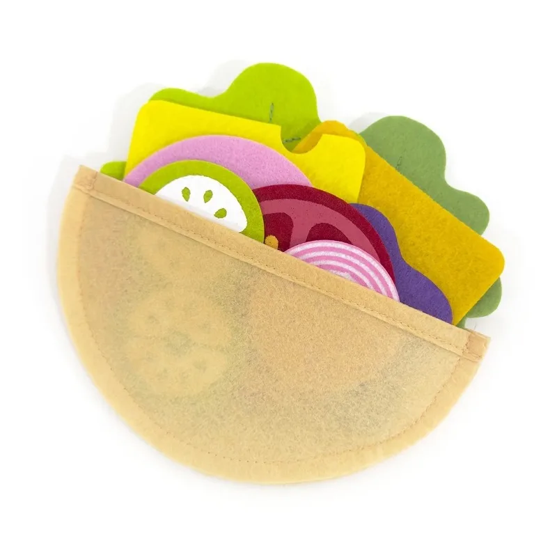 28PCS Felt Food Burger Sandwich Food Set Children Pretend to Play Food Sandwich Toys Children's Kitchen Role Playing Gifts 3