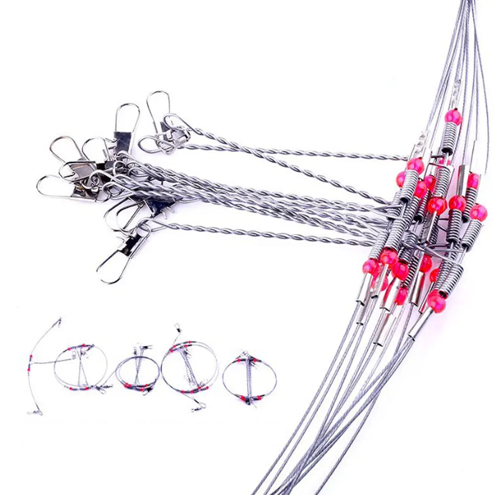 Anti-Winding 1-5 Swivel String Fishing Hook Steel Rigs Wire Leader Hooks High Quality Steel Fishhooks Lure Accessories