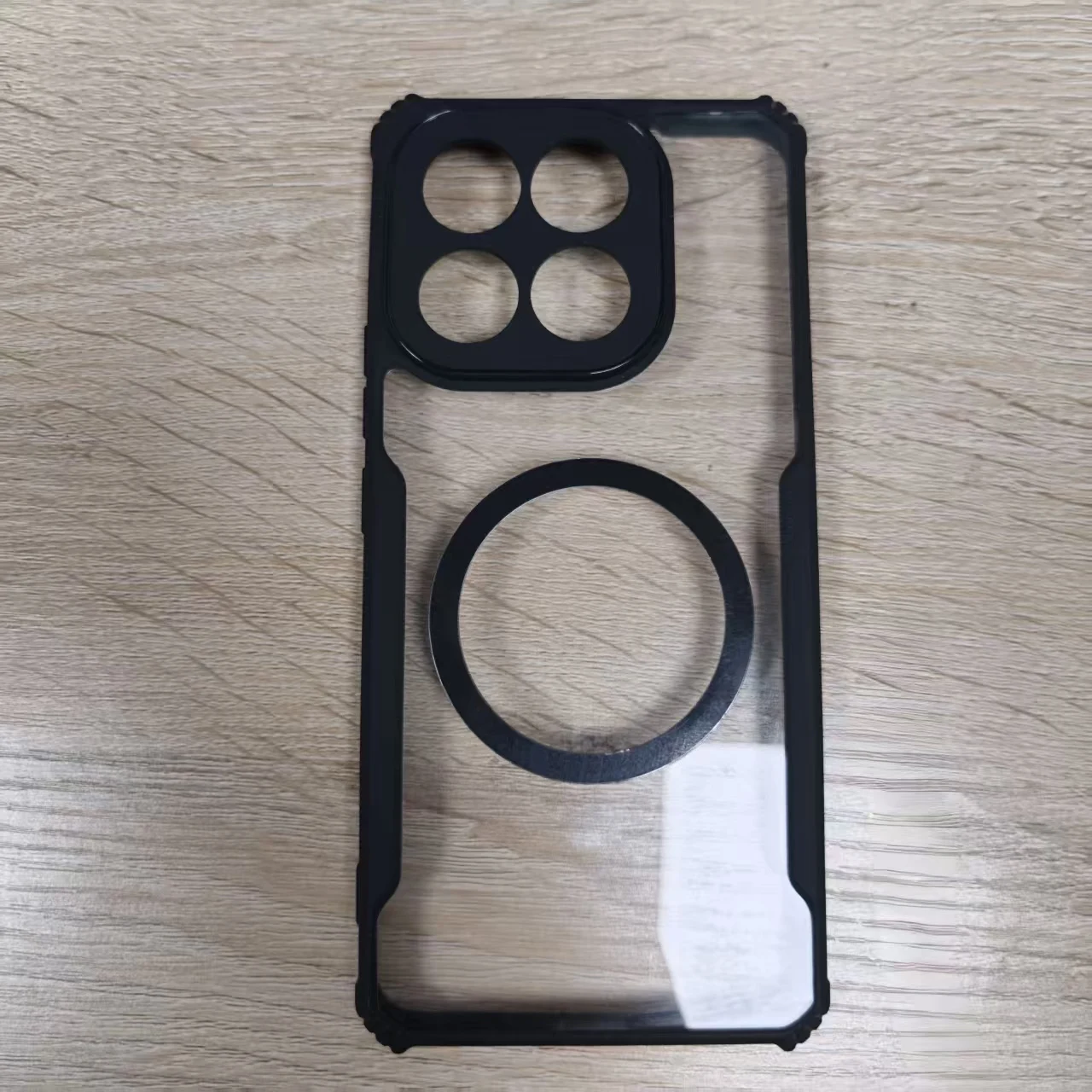 Enhanced Shockproof Transparent Magnetic Bracket Case - Acrylic TPU Back Cover