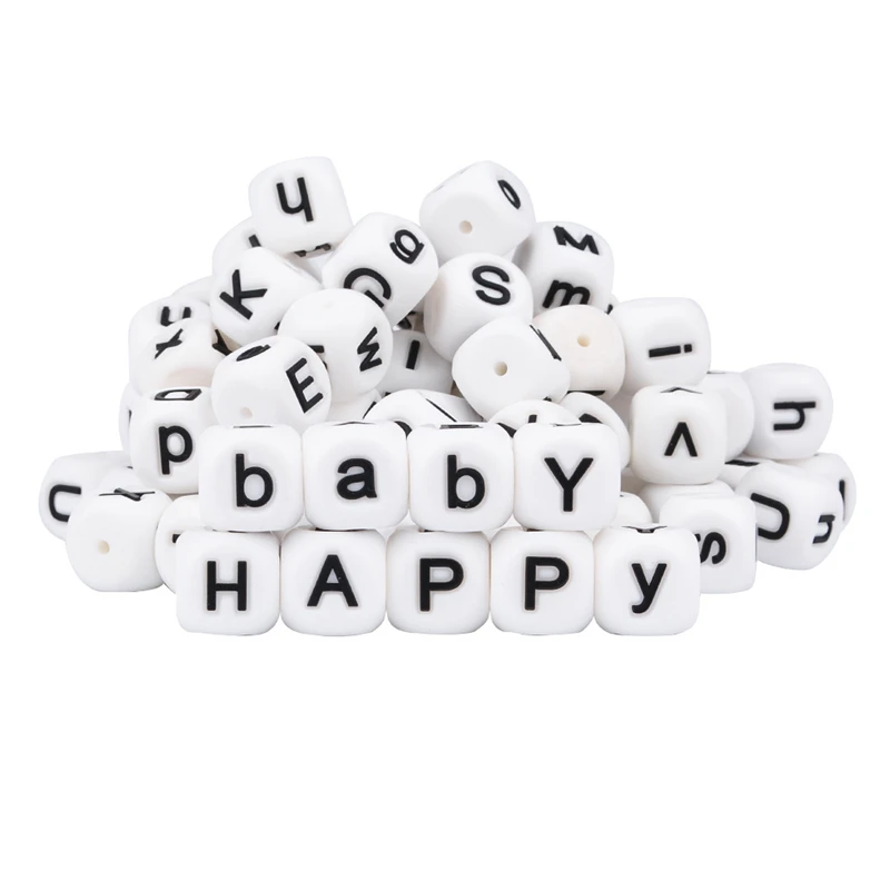 

30pcs 15mm Letter Silicone Beads Baby Teether Beads Food Grade Silicone DIY Pacifier Chain Jewelry Accessorie Baby Teething Toys