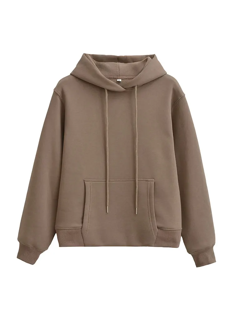 HH Women Fashion Solid Hooded Pullover Sweatshirts Long Sleeve Hoodies Coat With Pockets Autumn Casual Female Outwear Chic Tops