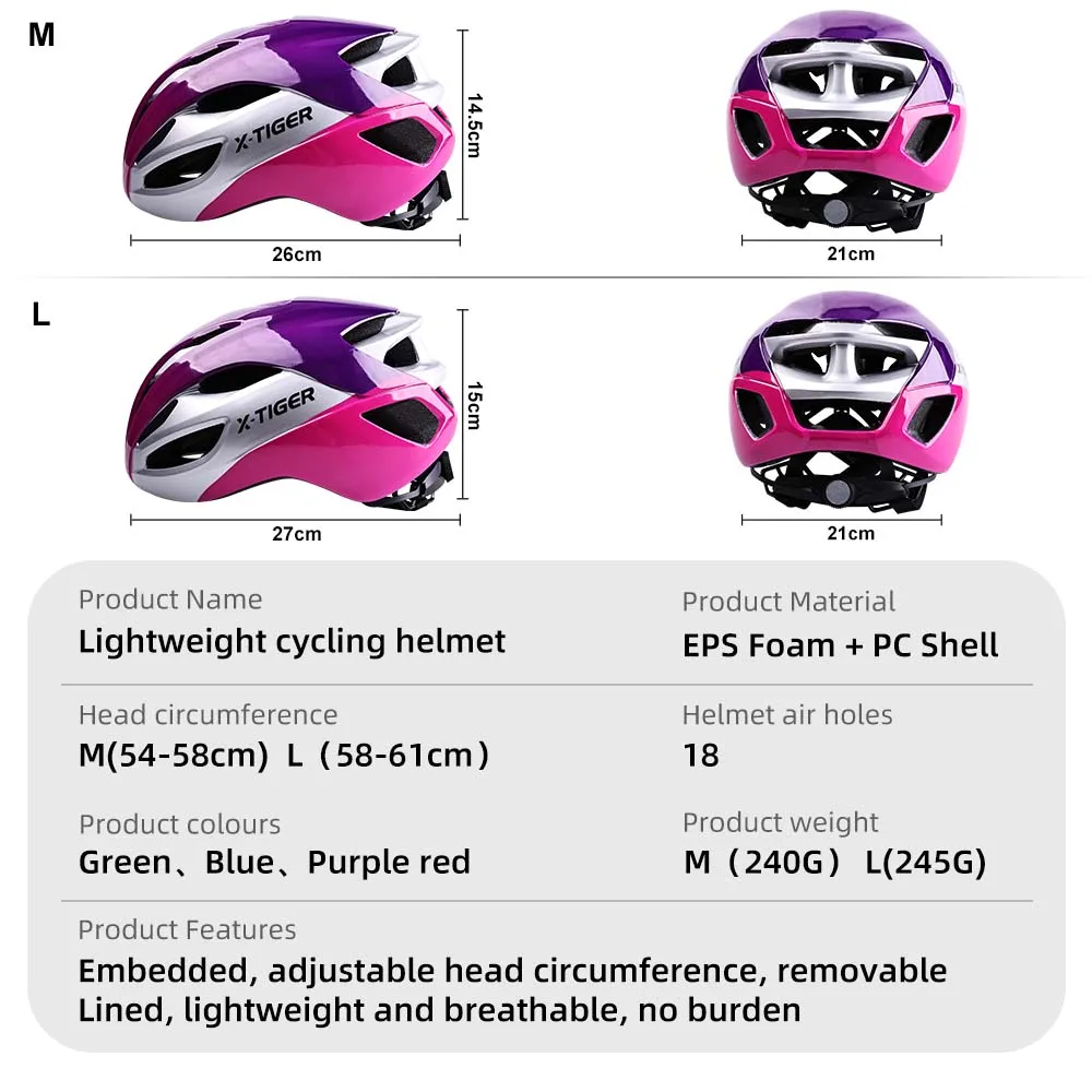 X-Tiger X-TK-22 Casco da bicicletta Stampaggio integrato MTB Bici da strada - Image 6