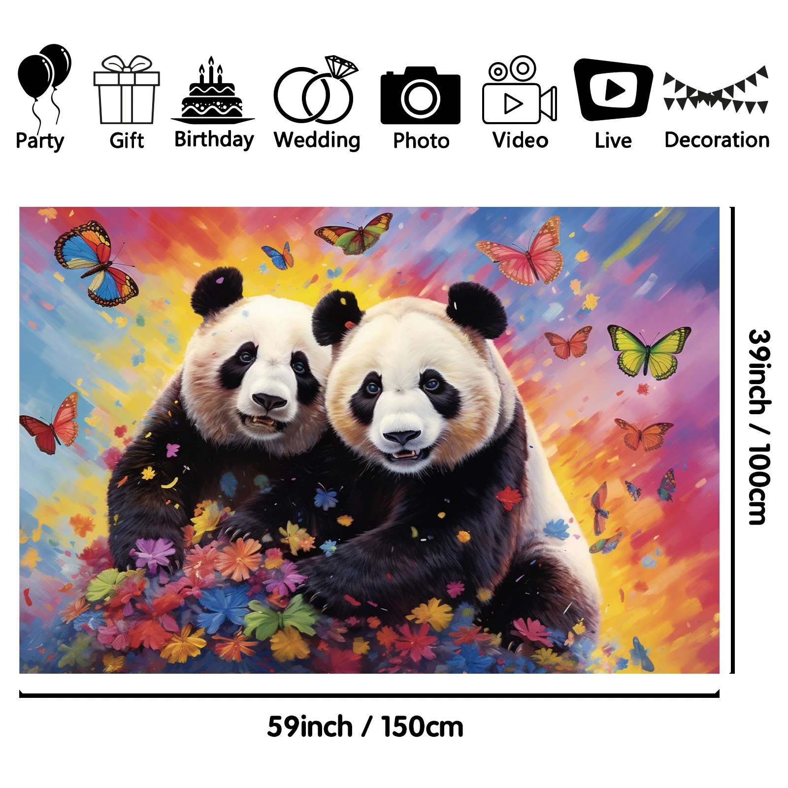 Panda2 ׸ ,  , , Ȱ Ǵ Ÿ Ƽ Ŀ , 59x39 ġ, 1PC