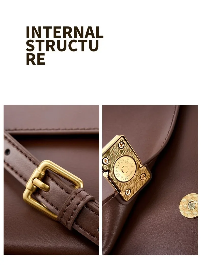 Luxury Women’s Genuine Leather Crossbody Square Bag