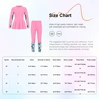 Kids Girls 2Pcs Swimsuit Sun Protective Rash Guard Floral Print Long Sleeve Top with Pants Swimwear Beach Surfing Bathing Suit 6