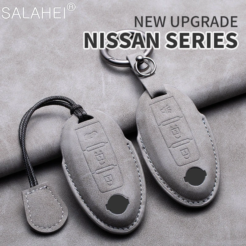 Leather Car Key Case Cover Shell Fob For Nissan Qashqai X-Trail T31 T32 Juke J10 J11 Tiida Altima Pathfinder Kicks For Infiniti