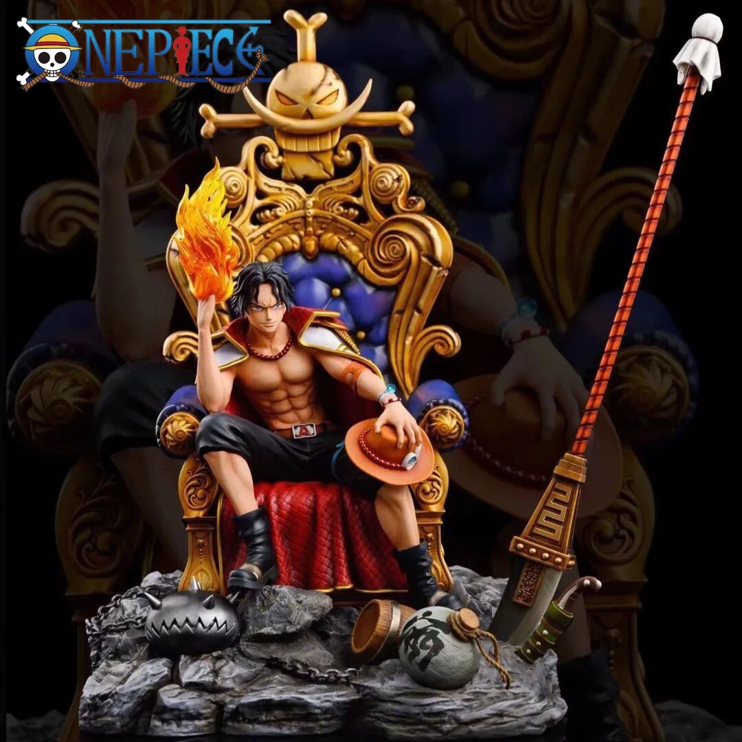 

35cm Anime One Piece GK Resonance Series Throne Portgas D Ace Figure Statue PVC Action Figurine Collectible Model Toys Ornament