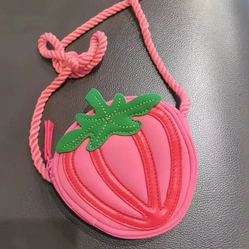 2024 New Children's Bag, Strawberry Bag, Fashionable and Versatile, Cute Mini Coin Purse, Crossbody Small Backpack 6