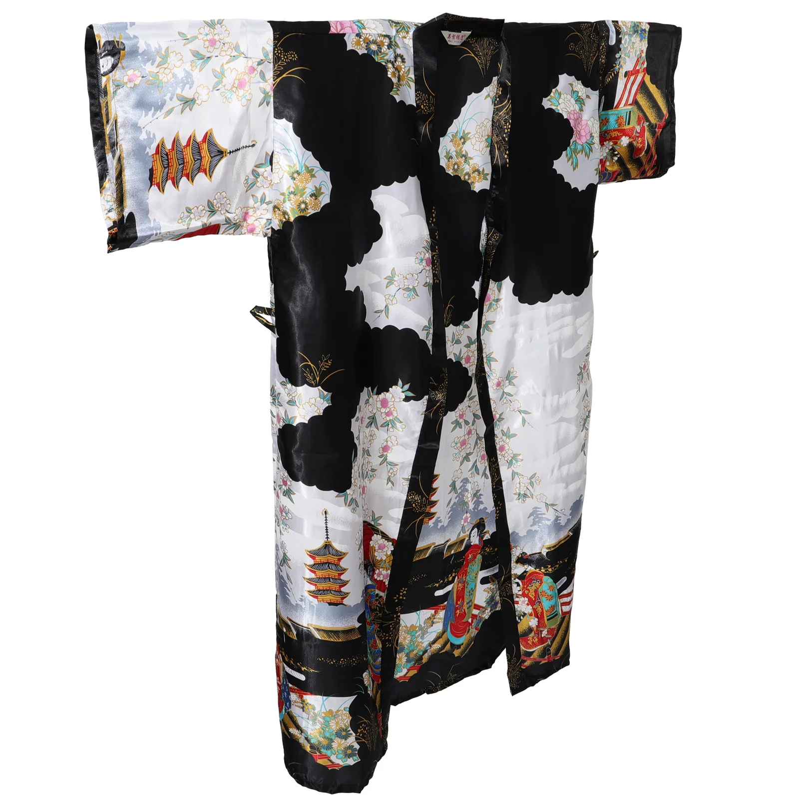 

Kimono Nightgown Womens Summer Pajamas Robe Waistband Wedding Creative Polyester Long Night-gown Printed Women's