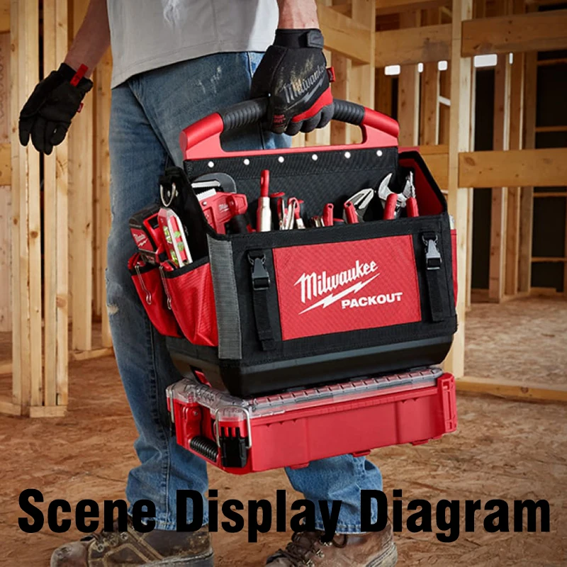 Milwaukee 48-22-8315 PACKOUT 15" Tote 31 Pockets Zipper Style Hand Tools Spare Parts Storage Kit Durable Suitcase 6