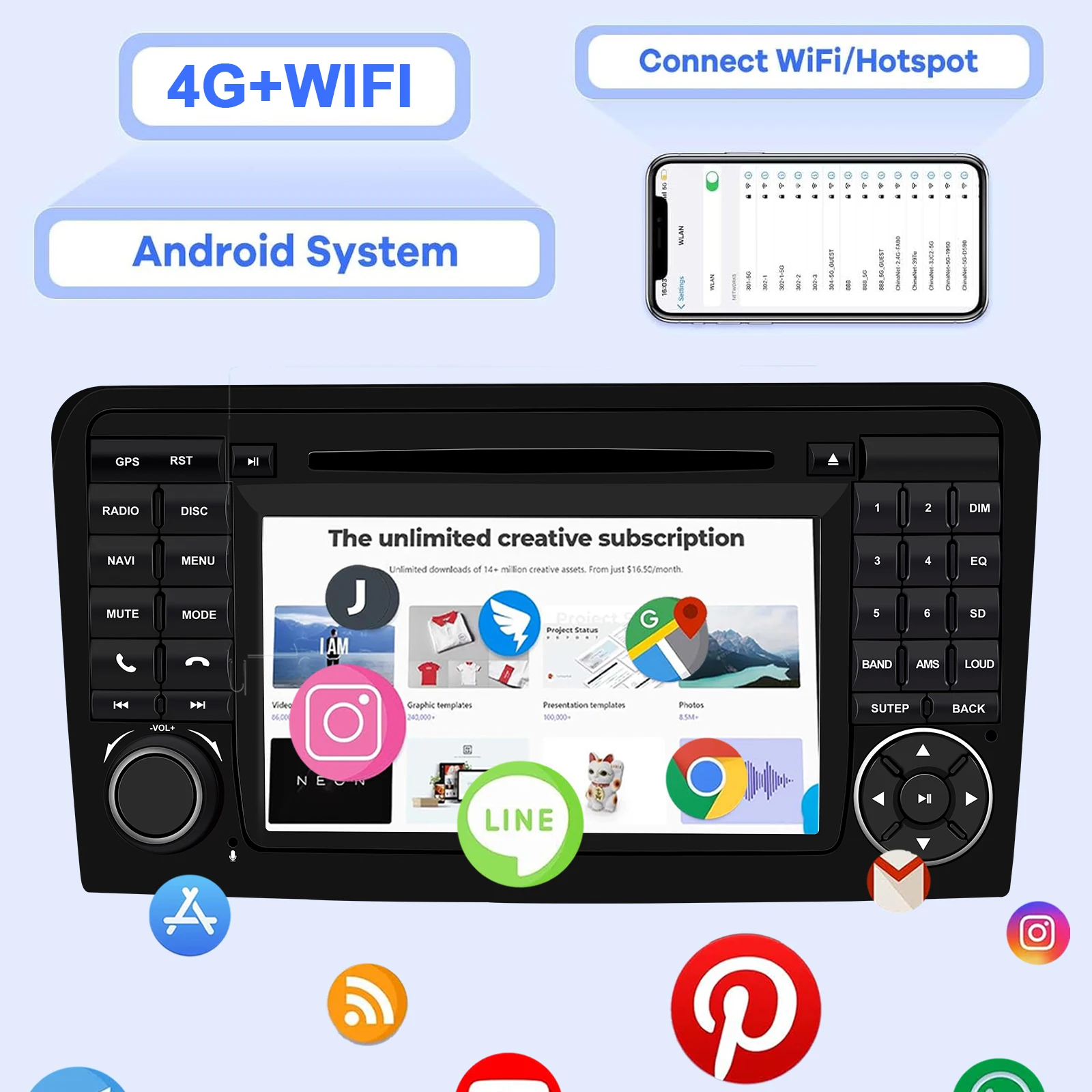 Android Car Radio for Mercedes Benz ML GL W164 X164 Multimedia Player Supports C
