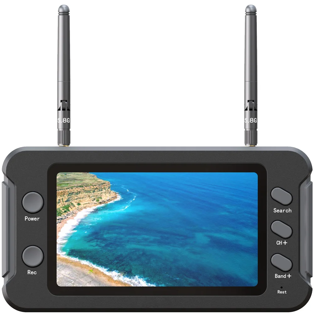 FPV-Brille 4,3 Zoll 800x480 DVR 5,8 GHz 40 Kanäle Empfänger Zweikanal-Antenne