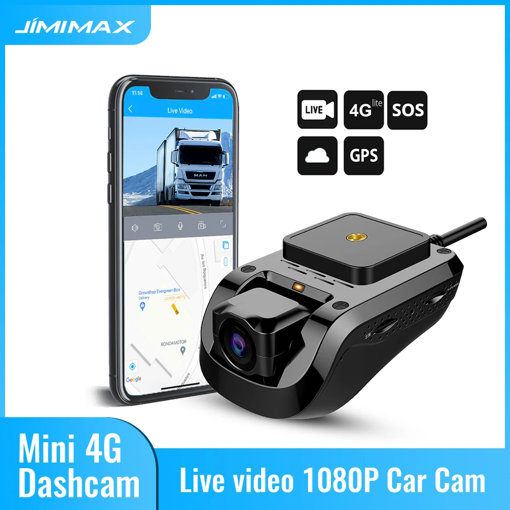 

JIMIMAX 4G Mini DVR For Car Live Stream Video LTE Dash Camera 1080P GPS Tracking SOS Remote Monitor Update Of JC100 Taxi Motor