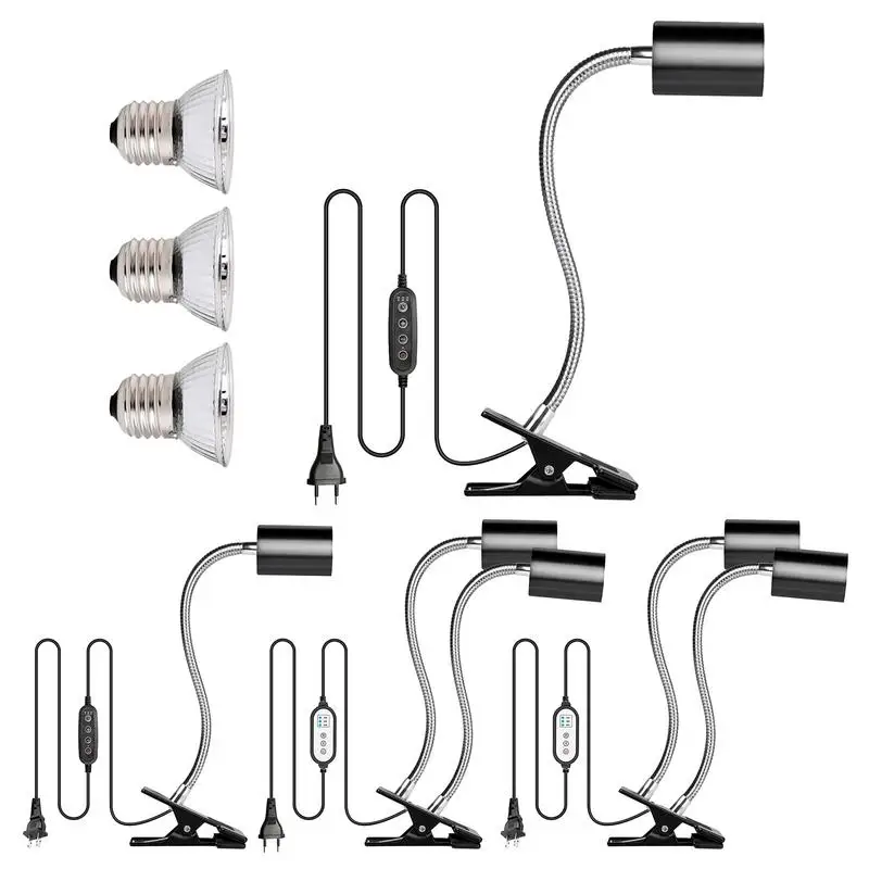 

Тепловая лампа для рептилий, UVA UVB свет для рептилии, Интеллектуальный цикл таймера, вращающийся на 360 градусов, регулируемый шланг с зажимом