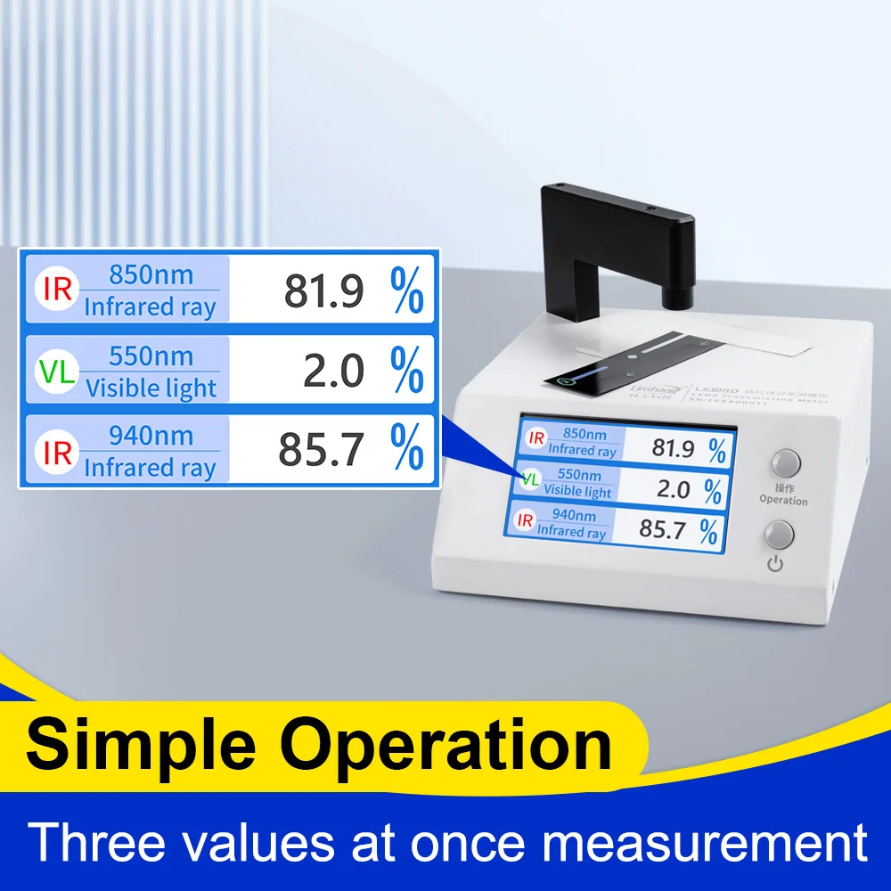 IR Transmission Meter High Precision VLT 850nm 940nm Infrared Transmission Tester for IR Transmittable Ink LS108A LS108D