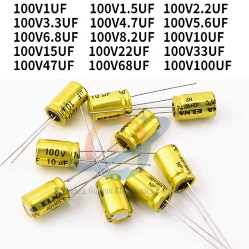 10pcs)Vertical NP non-polar 13 * 21 aluminum electrolytic capacitor 100V1.5/2.2/3.3/4.7/5.6/6.8/10/12/15/22/33/47/68/100UF - 502