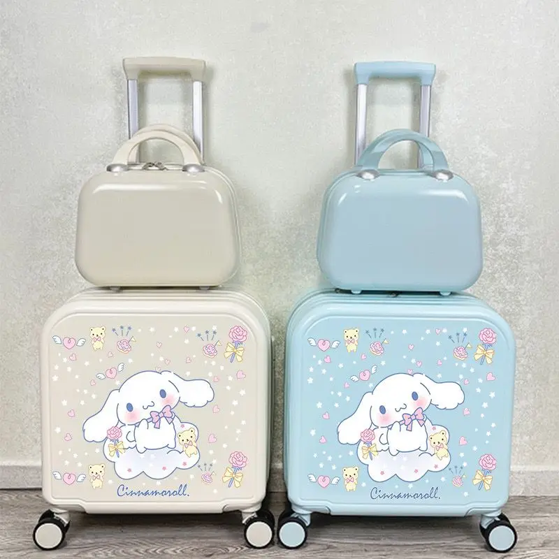 

Sanrioed Luggage Suitcase Cartoon Cinnamoroll Kids Password Box Trolley Case Luggage Girls Travel Case Portable Mother-Child Box