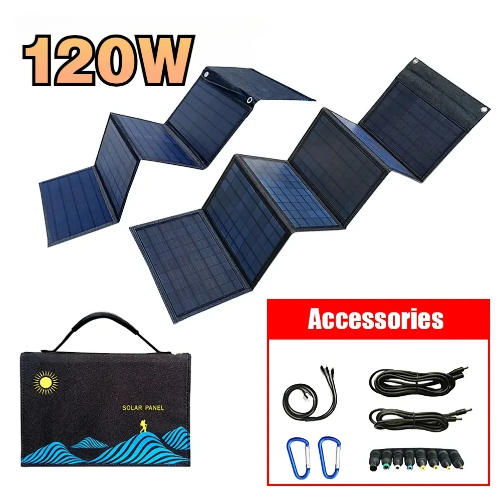 Description Picture 3 of itemFolding Bag 120W Solar Panel Portable USB+DC Output Solar Charger Outdoor Power Supply Mobile Phone Generator