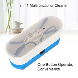 Portable Ultrasonic Cleansing Machine Optical Jewelry Watches Rings Glasses Contact Lens Cleaner Household Cleaning Tools Blue