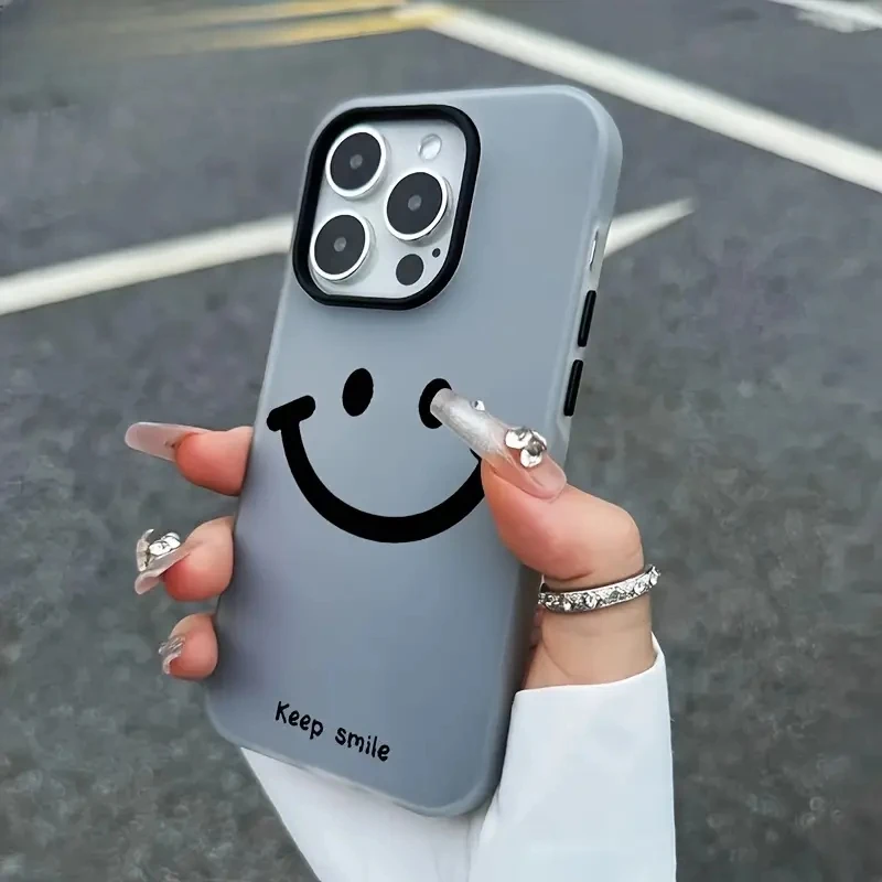 Vibrant Smiley Face Jelly Color Shockproof Transparent Phone Case
