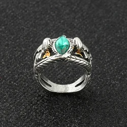 Barahir - Inspired Green Crystal Statement Ring - Unique Fantasy Jewelry - 10 (Lord)