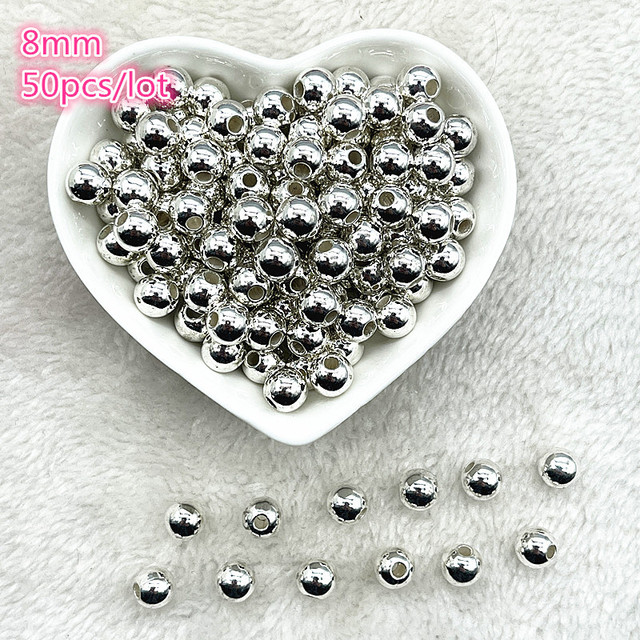 6mm--10mm Color Mixing Round Charms Acrylic Beads Loose Spacer Beads for Jewelry Makeing DIY Handmade Bracelet Accessories