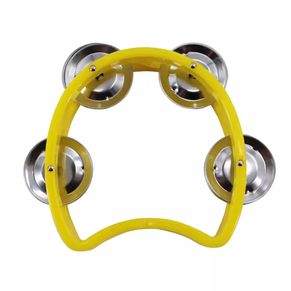 Hand Held Tambourine Metal Bells Plastic Rattle Percussion Musical Instrument Toys 10cm Diameter
