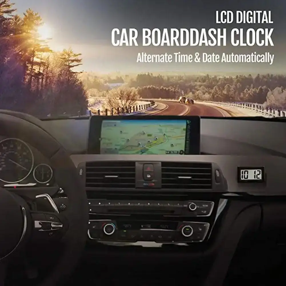 Mini-Digitaluhr, großer Bildschirm, Auto-Armaturenbrett, elektronische Uhr, selbstklebende Mini-Uhr, langlebige Autouhr – Detail 5