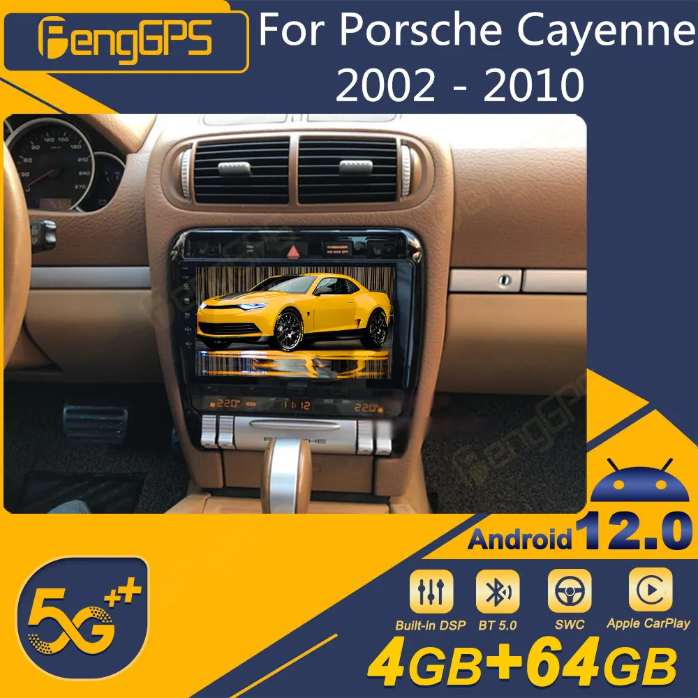 Per Porsche Cayenne 2002-2010 Autoradio Android 2Din Ricevitore Stereo Autoradio Multimedia Lettore Dvd Unità Navi Gps